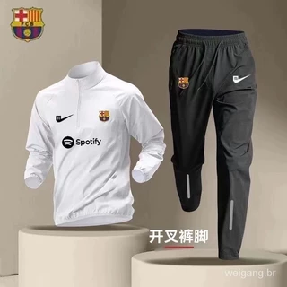 Não . 7 Barcelona Quick Dry Runbelle Manga Longa Top Meio Zíper Terno De Treinamento De Futebol PRJ8