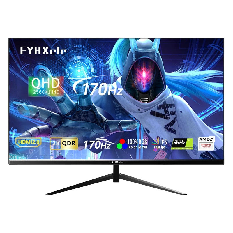 Monitor de 27 polegadas, 170hz, tela de jogos 2K, 1ms, ADM-FreeSync, 8 ...