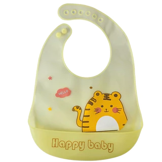 Babador Infantil Tigrinho Impermeável C/ Bolso pega Migalhas - Castela