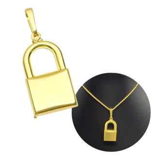 Pingente Unissex Cadeado Banhado a Ouro 18k em Oferta na Shopee