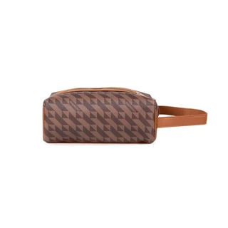 Necessaire de Viagem Feminina Média Monograma BG Marrom