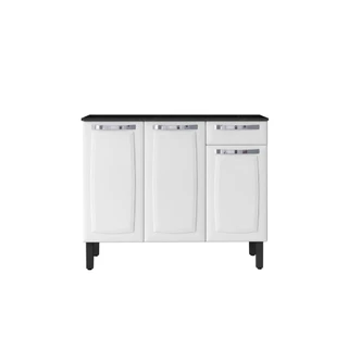 Balcão para Cozinha com 3 Portas e 1 Gaveta Itatiaia Rose de Aço 105cm Branco em Oferta na Shopee