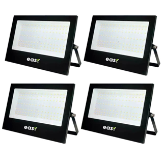 Kit 4 Refletor Iluminação Externa Led 200W Luz Branco Frio 6500K Bivolt 127/220v Easy