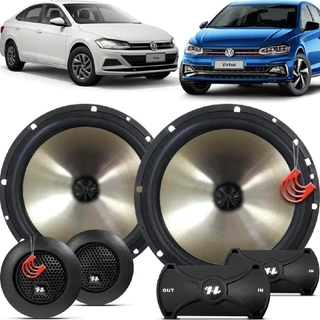 Kit Alto Falantes Dianteiros Volkswagen Virtus 2017 até 2022 - Hurricane Platino Duas Vias 320w em Oferta na Shopee