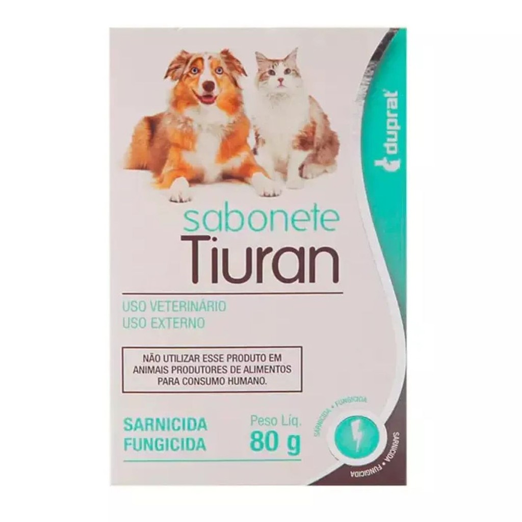 Tiuran Sabonete Anti Sarna Fungo para Cachorro Gato Pet 80g Sarnicida ...