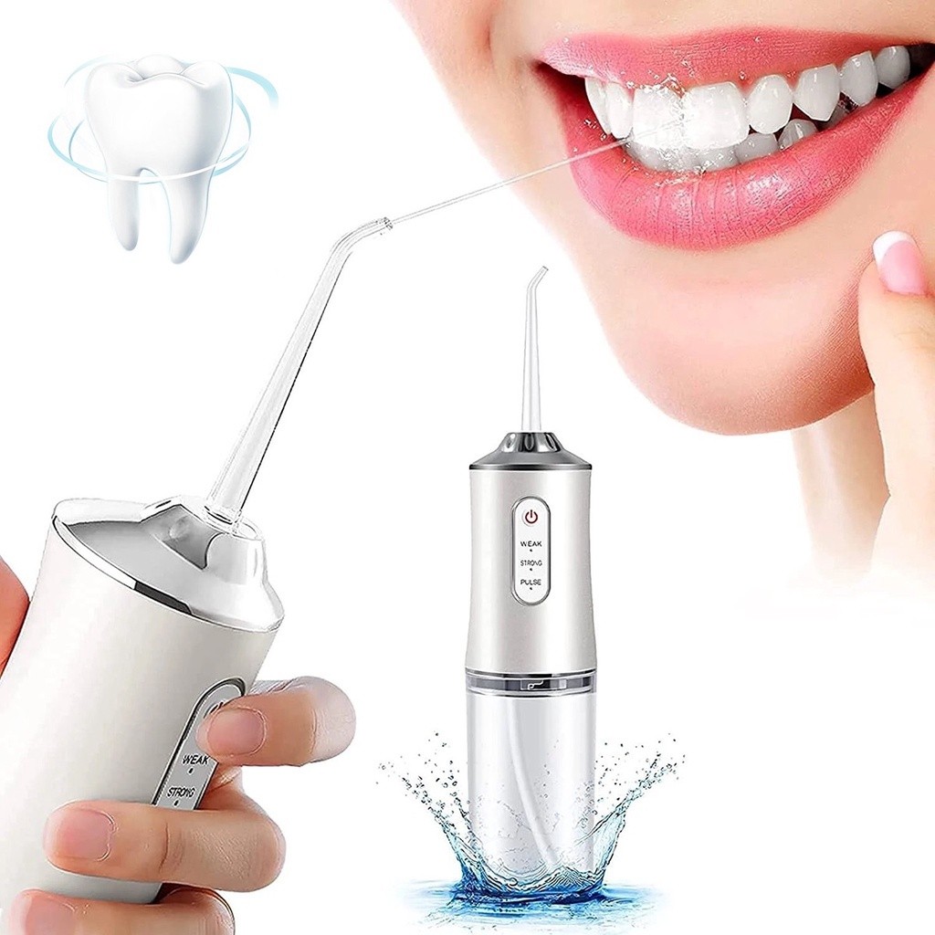 Irrigador Oral Fio Dental Portátil Para Viagem Em Casa 3 Modos De Limpeza 220ML