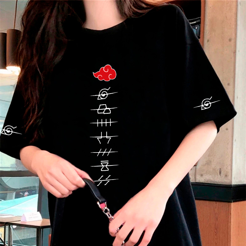 T-shirt Naruto Akatsuki Streetwear Unisexe Taille M Noir - Neuf Sans étiquettes - Cadeau Anime