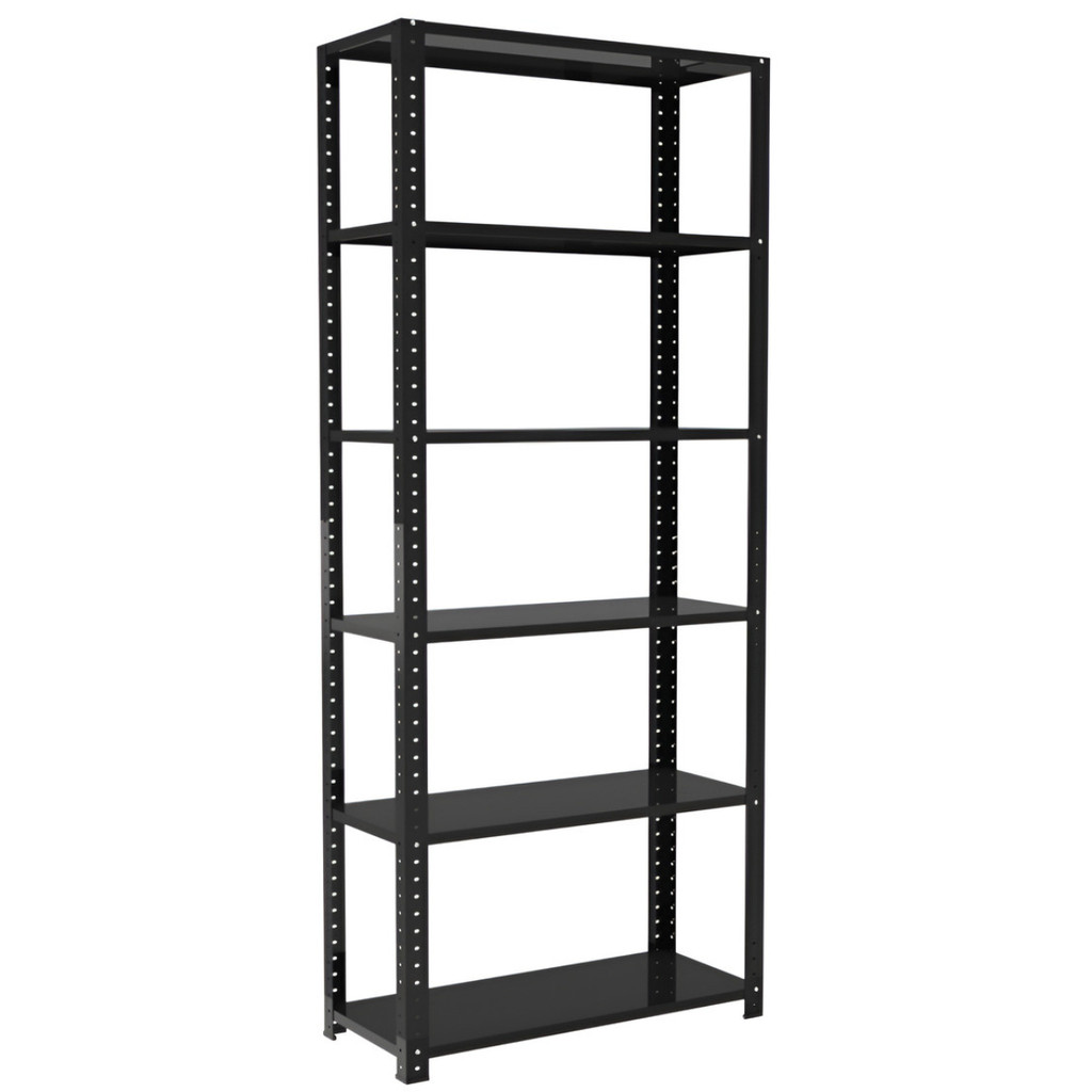 Prateleira Estante Armário Aço 6 Bandejas 60cm Preto Romero