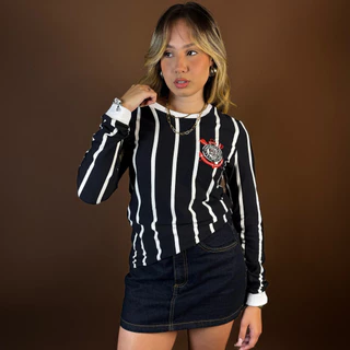 Camisa Corinthians Retrô Democracia Manga Longa Feminina Oficial