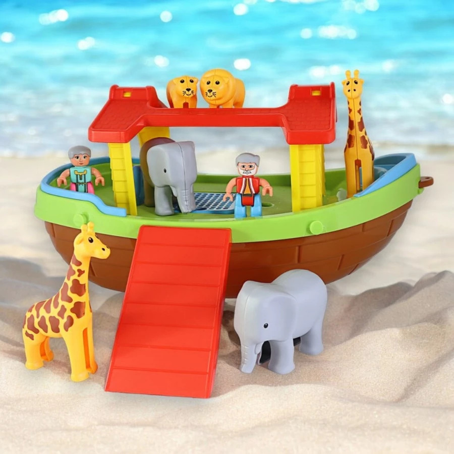 Brinquedo Arca De Noé Montar Com 2 Bonequinhos e 6 Animais Barco ...