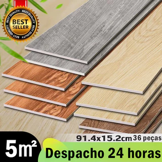5㎡ Régua De Ajuste De Piso De Vinil Etiqueta Lavável De Madeira Autoadesiva 91cm x 15cm