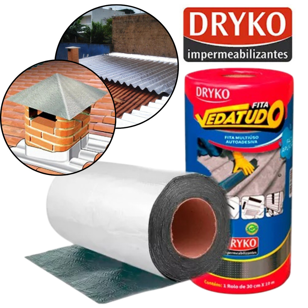 Manta VedaTudo A Prova D'água Para Vazamentos Dryko 30cmx10m | Shopee ...