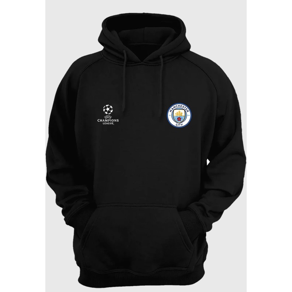 blusa moletom agasalho de frio unissex time champions league manchester city