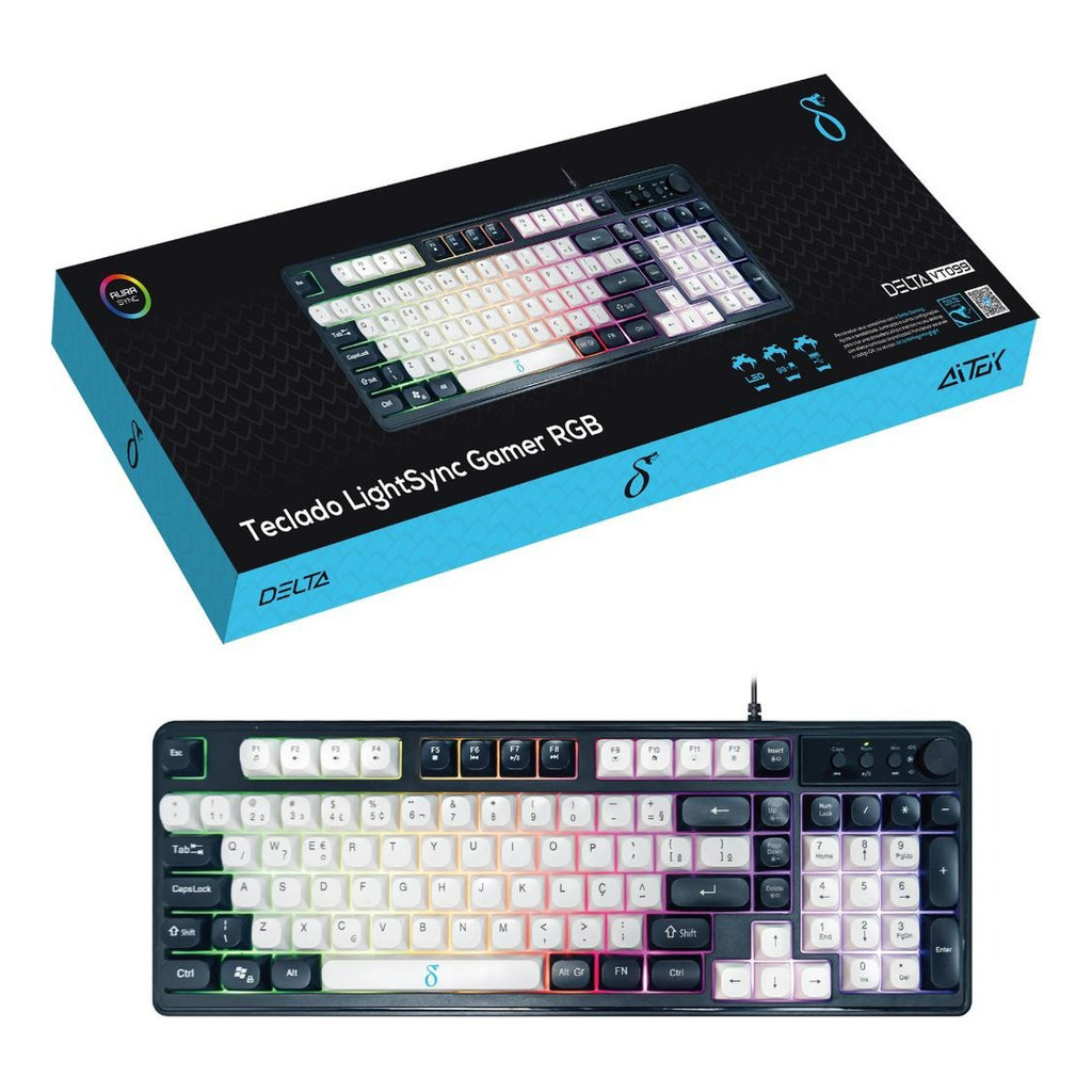 Teclado Semi Mecânico Com Fio De 99 Teclas Rgb Led-usb | Shopee Brasil
