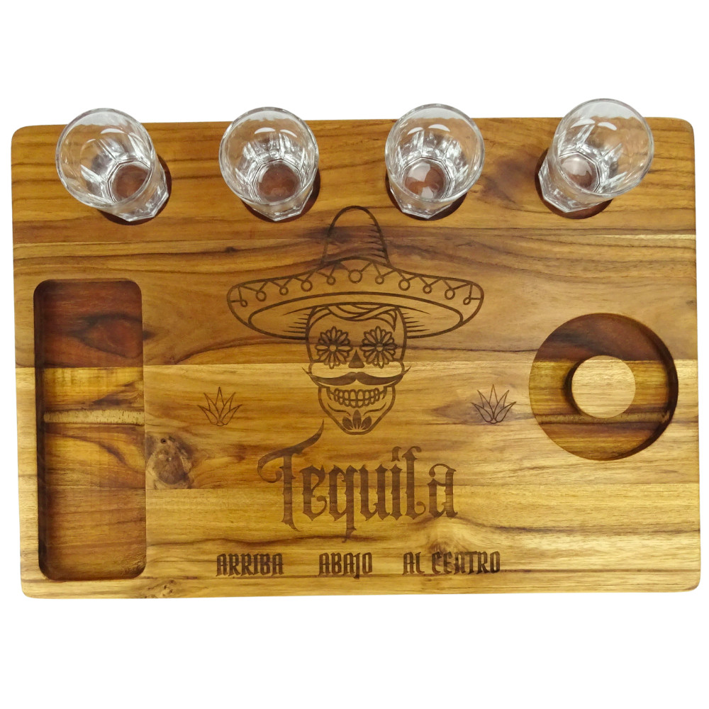 Tábua De Shot Tequila 4 Copos Doses Cachaça | Shopee Brasil