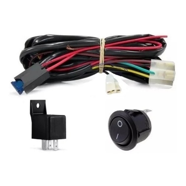 Kit Chicote Para Farol De Milha Universal Com Rele Fusivel E Botao