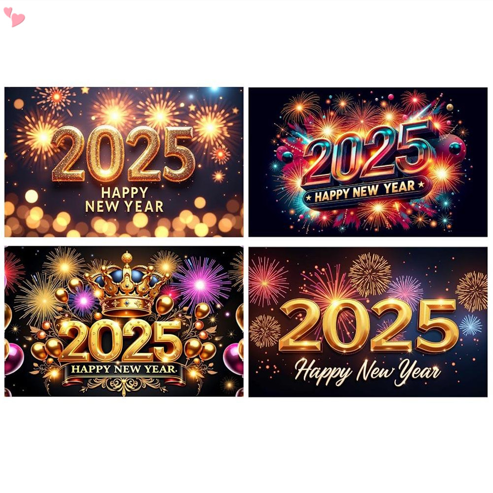 Feliz Ano Novo 2025 Banner De Fundo Decorações De Cenário De Festa De