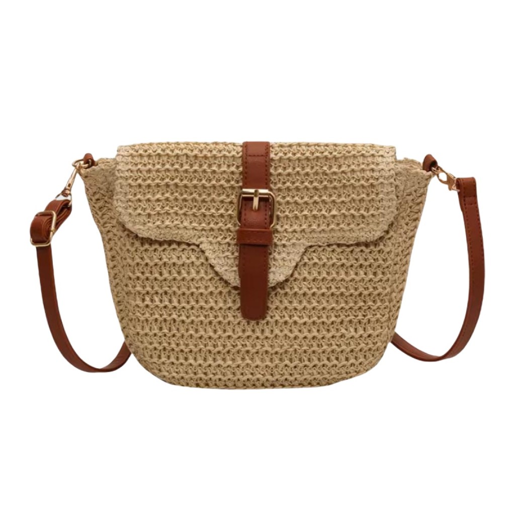 BOLSA CHIC DE PALHA COM ALÇA LATERAL - BEGE | Shopee Brasil