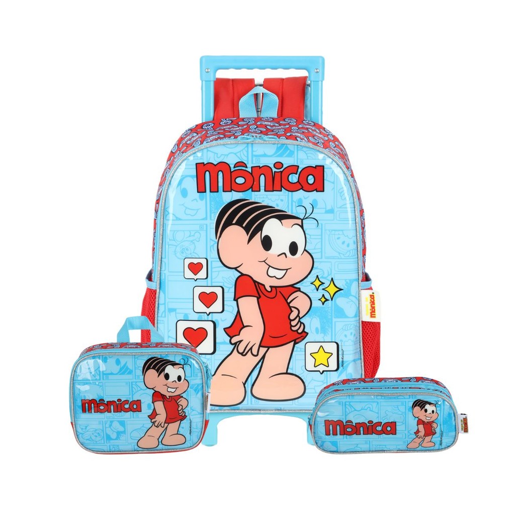 Kit Mochila De Rodas' Turma da Mônica Com Estojo E Lancheira | Shopee ...