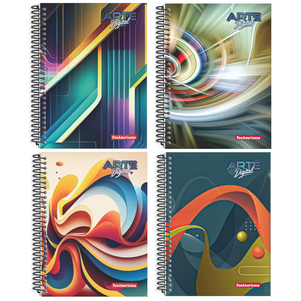 Caderno universitário 10 matérias 200 folhas Arte Digital PanAmericana ...