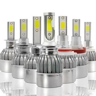 Par de Lâmpadas C6 Super Led 6000K H1 H3 H4 H7 H11 H13 H16 H27 HB3 HB4 12V a 24V Fang em Oferta na Shopee