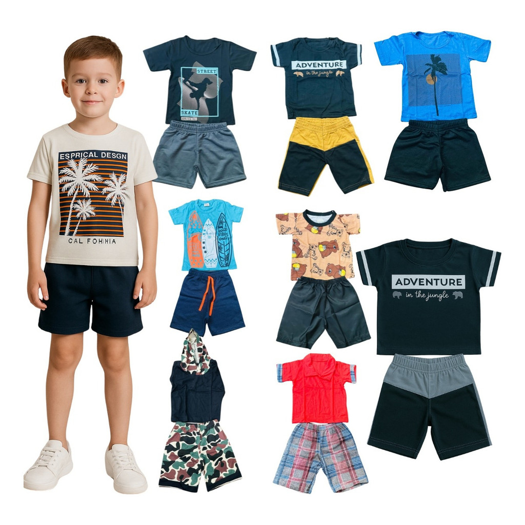 Kit 10 Peças Conjunto Roupa Infantil Menino Criança de 1 a 8 Anos ...