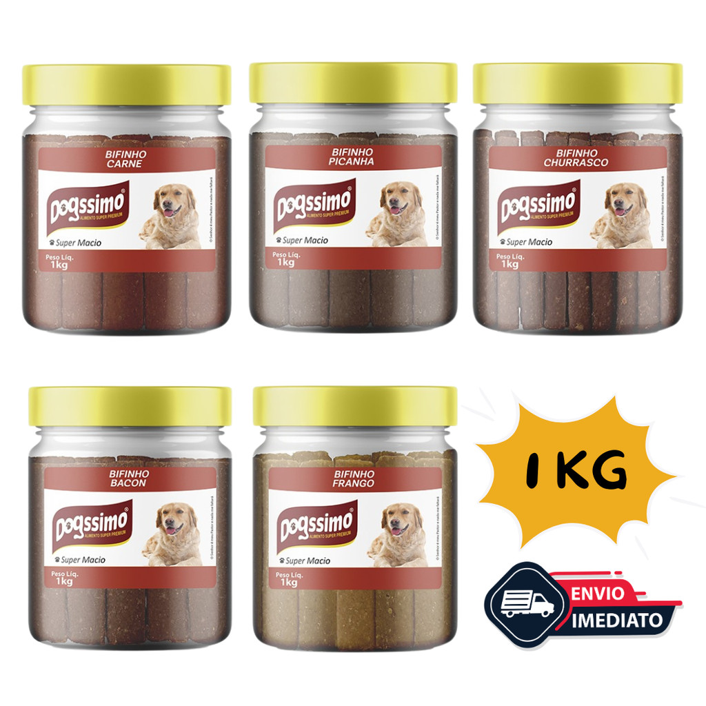 Bifinho 1 e 2 Kg DOGSSIMO Petiscos Delicioso para Cachorro Super Premium em Oferta na Shopee