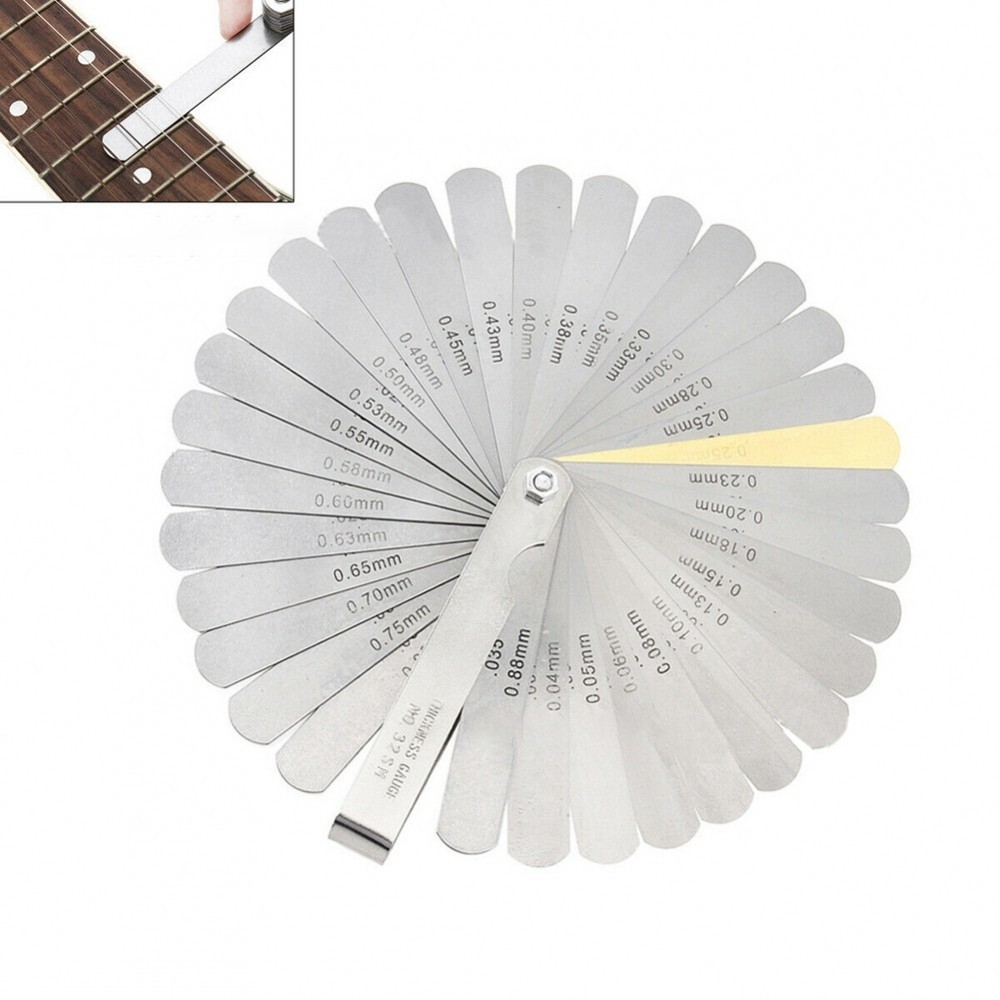 Reliable Accuracy Blade Feeler Gauge Set For Guitar Setup And Nut Slot Making Shopee Brasil