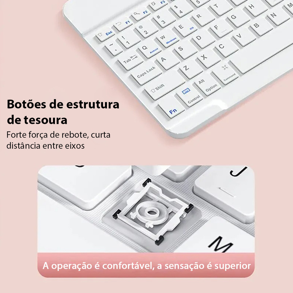 Kit Teclado Mouse iPad Pro 13 2024 iPad Pro 11 M4 Recarregável Sem
