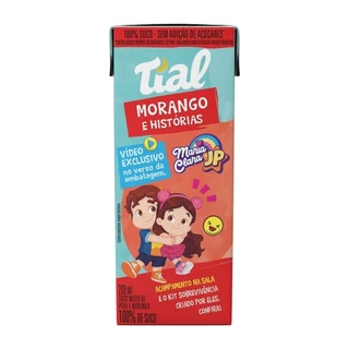 Suco Tial 100% Maria Clara & JP | Morango e Pera 200ml - Embalagem com 24 Unidades
