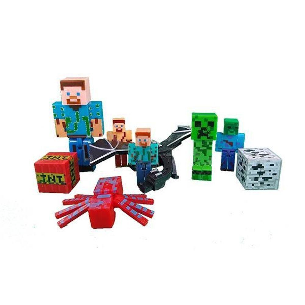 Kit Conjunto Minecraft 3 Bonecos | Shopee Brasil