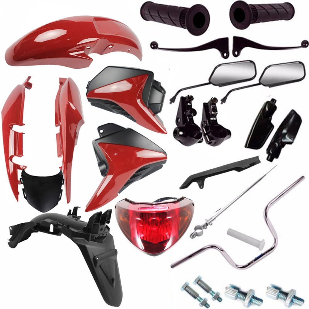 Kit Carenagem Guidao Lanterna Cg 150 Fan Titan 2009/10 Vermelho