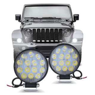 Acessórios Para Carro Kit 2 Farol Milha 14 Leds 42w 12v/24v Redondo Off-road 6000k em Oferta na Shopee