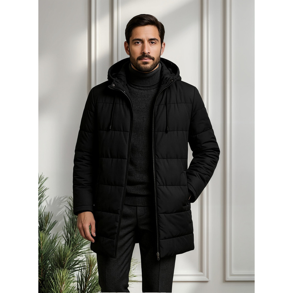 Jaqueta Puffer Masculina Bobojaco Comprido Capuz Shopee Brasil