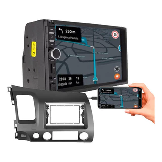 KIT CENTRAL MULTIMIDIA MP5 7 POL COM MOLDURA HONDA CIVIC 2007 A 2011