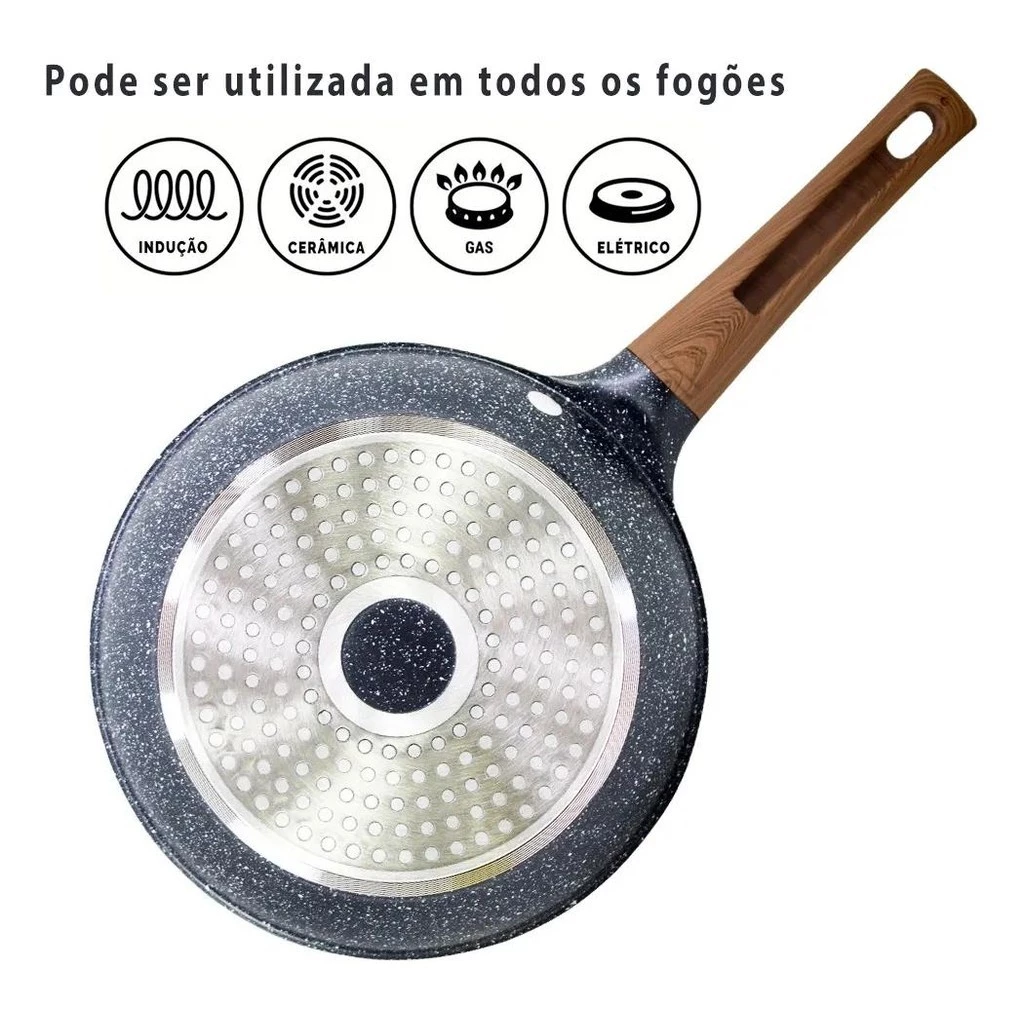 Panela Frigideira Antiaderente 24cm 26cm 28cm De Cerâmica Premium