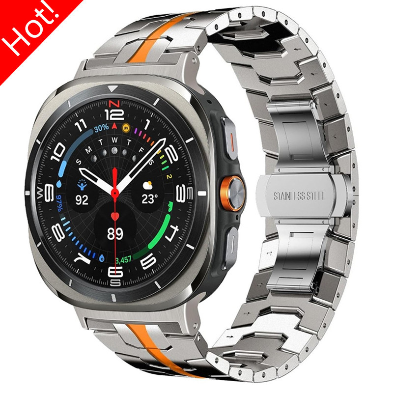 Pulseira De Metal De Titânio Para SAMSUNG GALAXY WATCH 7 ULTRA 47MM Luxo 47MM Sem Lacunas Banda