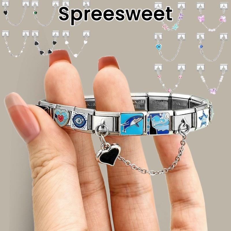 Pulseira Italiana Encantos Com Design De Corrente Charme Links Caber 9mm Modular Jóias De Aço Inoxidável DIY Fazendo