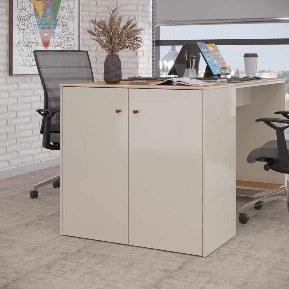 Buffet Aparador Smart Office 2 Portas e Tampo MDF Usinado 76cm