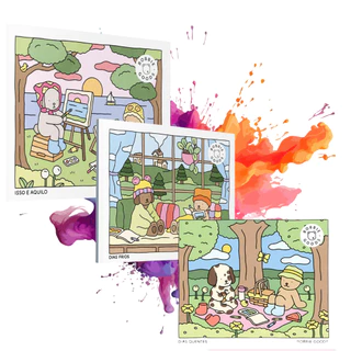 Bobie Goods Livro De Colorir Bobbie Goods Comfy Cozy Original  Papel Alta Gramatura 20 paginas em Oferta na Shopee