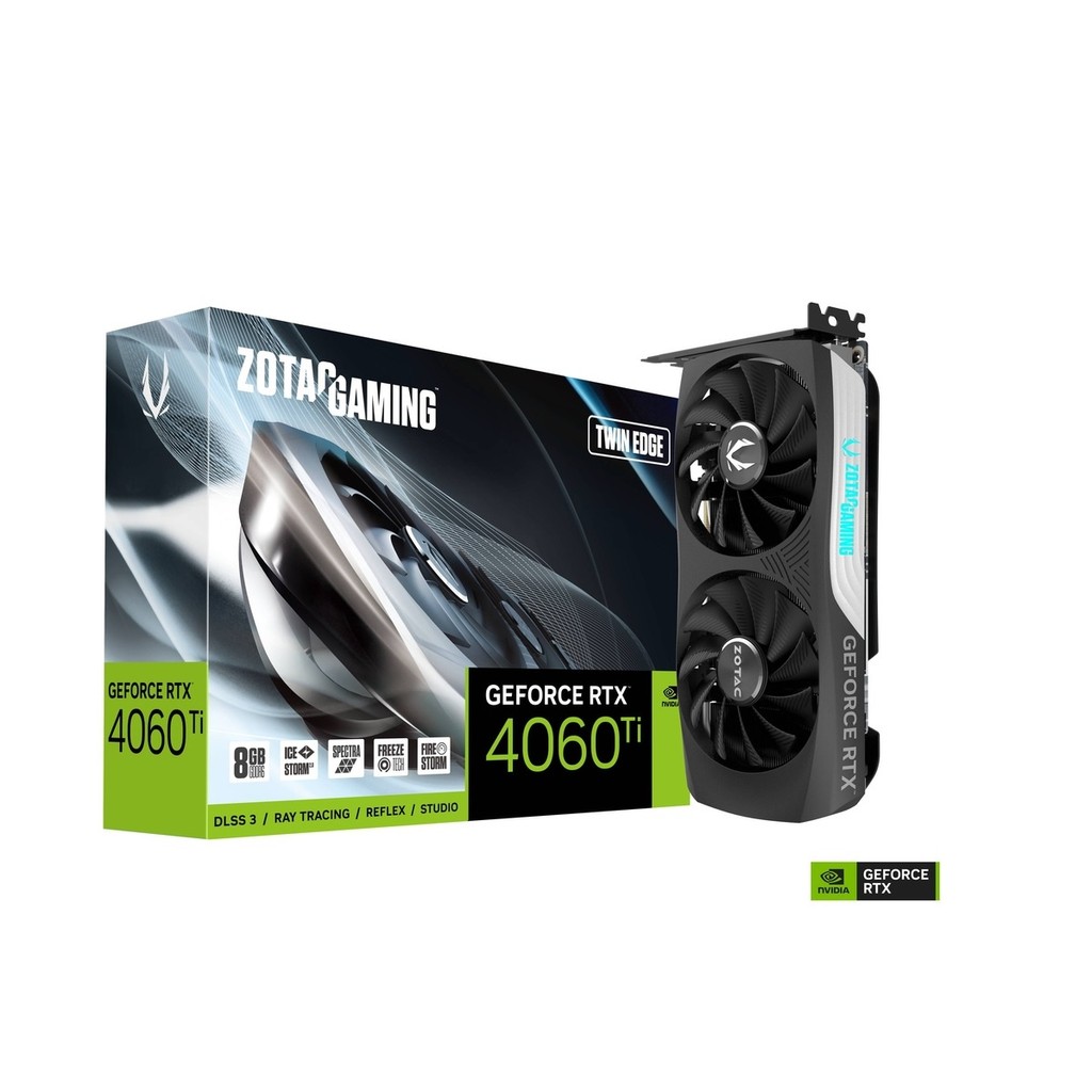 Placa De Video Zotac Gaming, GeForce RTX 4060TI, 8GB GDDR6, 128-BIT, Twin Edge - ZT-D40610E-10M