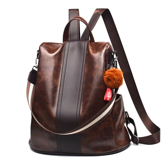 Moda Grande Capacidade Mochila Material Do Plutônio Couro Macio Lazer Bolsa De Ombro Multifuncional Impermeável Resisten
