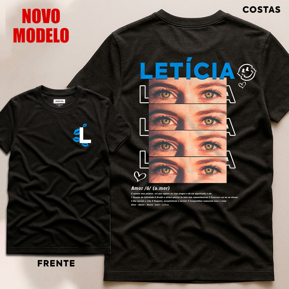 Camiseta Personalizada Namorada Frente E Costas Algodao - Estampa ...