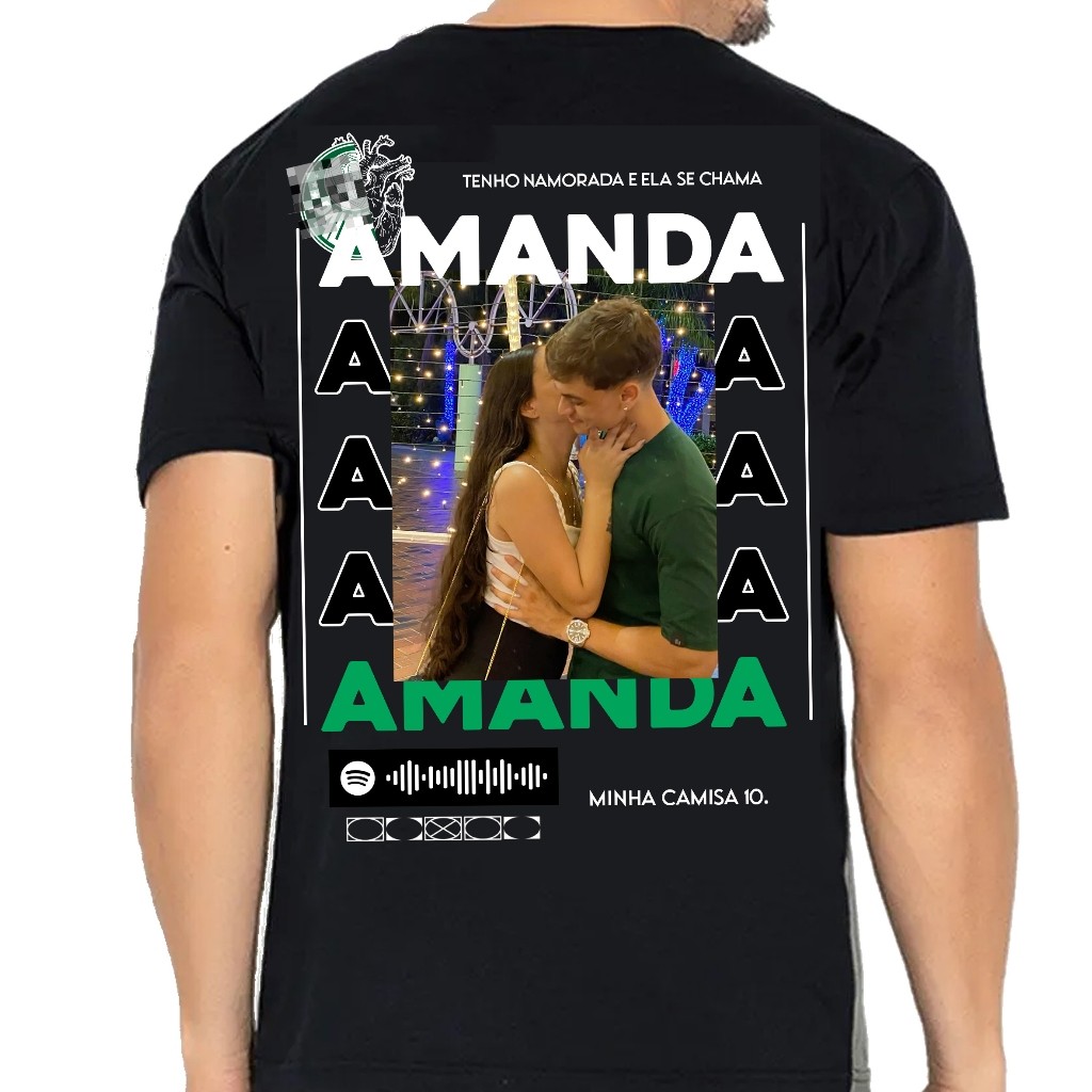 Camiseta Casal SEU TIME COM NOME E FOTO- camisa, blusa TIKTOK, namorada ...