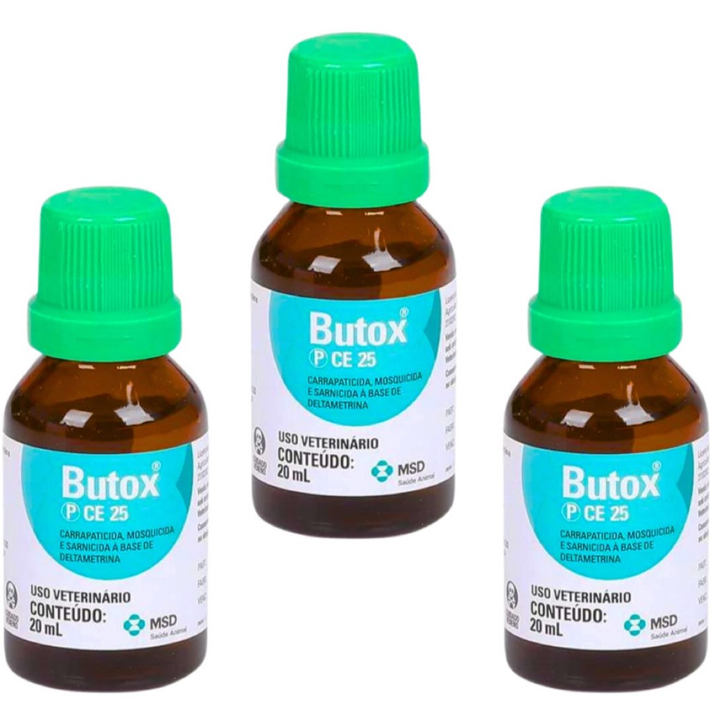 Butox KIT COM 3 UNIDADES DE 20ml Pulverização Carrapato Antiparasitário ...