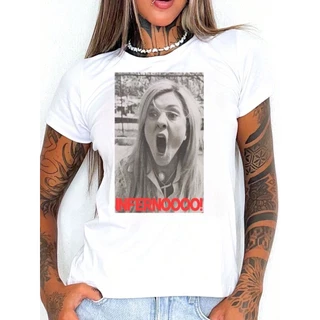 Camiseta Tshirt Feminina Novela Carminha Inferno meme 100% Algodão