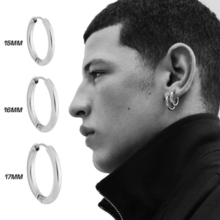 Brinco Masculino Feminino Argola Prateado Aço Cirúrgico - PAR