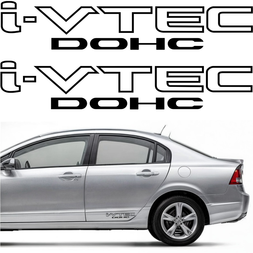 Kit Par Adesivos Laterais Honda Civic I-VTEC SOHC 2007 08 09 2010 11 12 13 14 15
