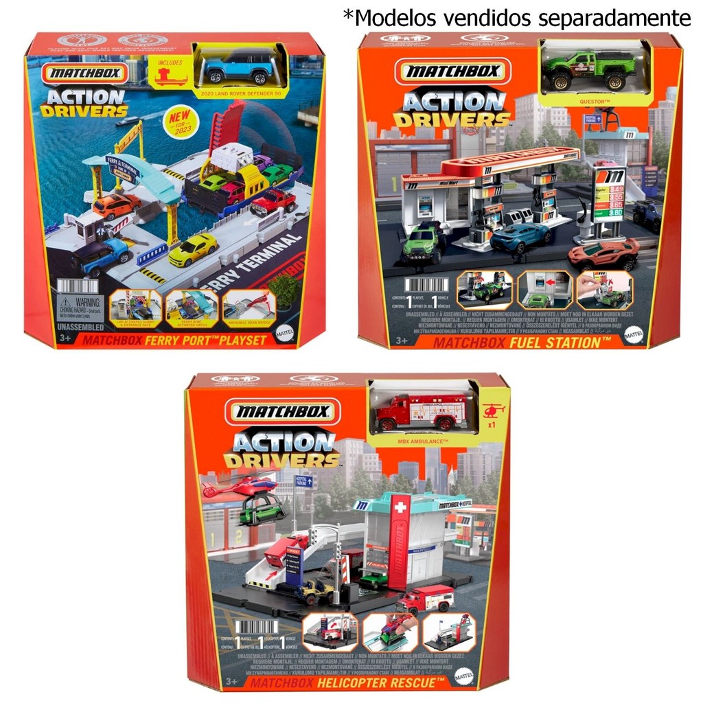 Conjunto Action Drivers Matchbox c/ Carrinho - Mattel | Shopee Brasil