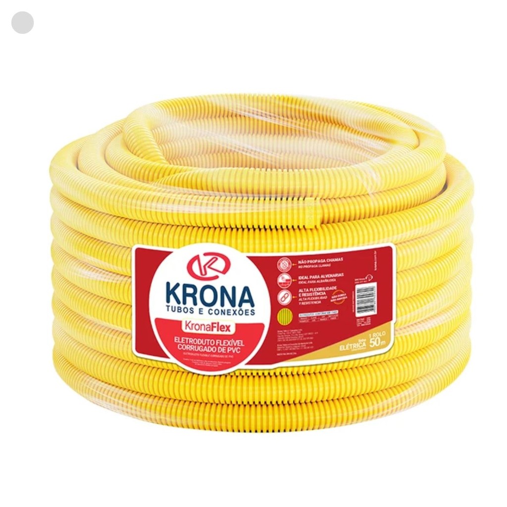 Conduite Eletroduto Corrugado PVC 1/2x50m Krona | Shopee Brasil